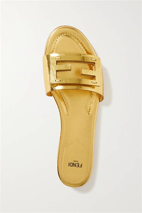 gold fendi slides|fendi slides for women.